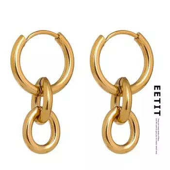 Необычные круглые серьги Eetit из нержавеющей стали для женщин серебряный