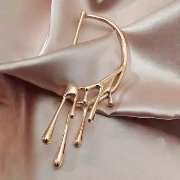 Необычные крутые женские гиперболические панк-серьги с левосторонним ухом, подвесные серьги-клипсы с крючками золотой