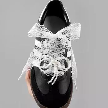 Необычные кружева 2,9 см шириной плоские шнурки для кроссовок женские повседневные туфли черные белые шнурки аксессуары белый