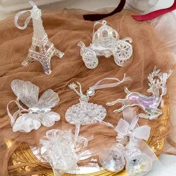 Необычные подвески в виде лося, карета для девочек, прозрачный красочный кулон