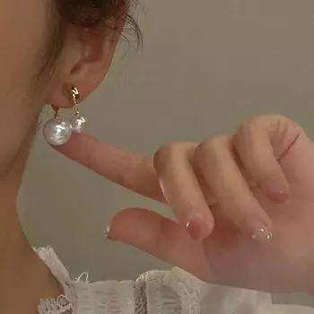 Необычные серьги-гвоздики с жемчугом, изысканные классические серьги-клипсы, милые висячие серьги для вечеринки по случаю дня рождения Pearl