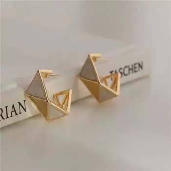 Необычные серьги Серьги женские Глазурь Геометрические зеленые украшения для вечеринок 2cm