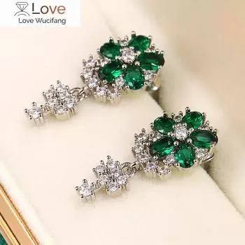 Необычные ювелирные серьги в форме цветка, женские свадебные аксессуары с блестящими кристаллами, изящные ювелирные изделия для помолвки