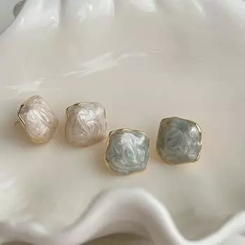 Необычные женские металлические серьги с капающим маслом