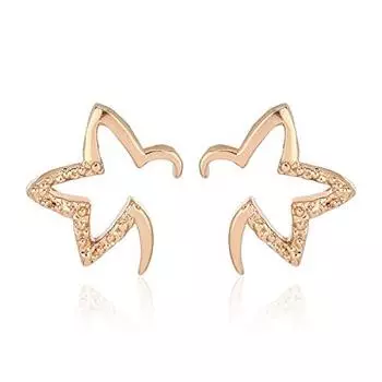 Необычные женские серьги Estele с покрытием из розового золота «Восходящая звезда»