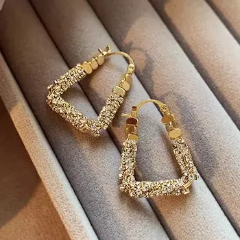 Необычные золотистые серьги-кольца из металла серебристого цвета для женщин, ювелирные аксессуары, свадебные подарки