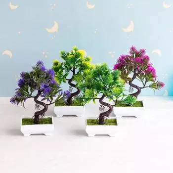 Необычный искусственный бонсай, сохраняющий свежесть, устойчивый к атмосферным воздействиям, портативный зелёный