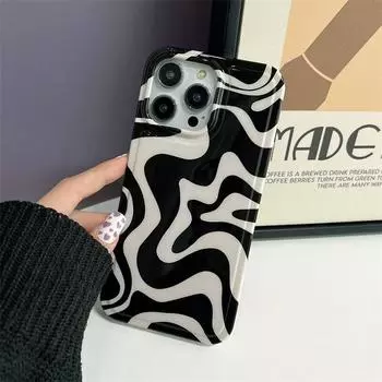 Необычный клетчатый чехол с рисунком зебры для Iphone 13 Pro 11 12 13 Pro Max 14 Plus, мягкий чехол, модные милые силиконовые чехлы For iPhone 12Pro