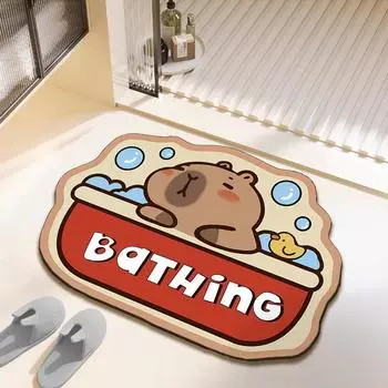 Необычный нескользящий коврик для ванной в мультяшном стиле, для туалета, для туалетной двери, для грязного впитывающего диатомового грязевого коврика 40X60cm