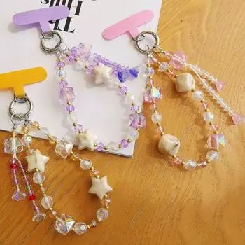 Необычный ремешок для телефона с бисером Blingbling Сумка Подвеска Модный брелок в виде пентаграммы для девочки Style B