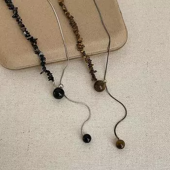 Необычный тигровый глаз натуральный камень выдвижное ожерелье женский дизайн чувство уникальной текстуры универсальная цепочка на шею свитер цепочка