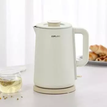 NEOFLAM FIKA 1000A Беспроводной электрический чайник, безопасный для прикосновения (1,7 л) 9 чашек 1800 Вт цвета слоновой кости