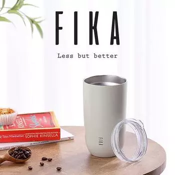 NEOFLAM FIKA Стакан с плоской крышкой (500мл) слоновая кость 500ml