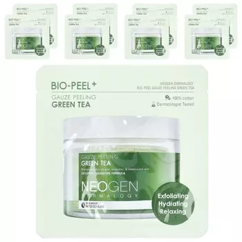 Neogen, Bio-Peel+ Gauze Peeling Green Tea, 8 дисков, 9,5 мл (0,32 жидких унции) каждый