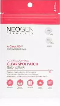 Neogen Dermalogy A-clear Soothing Spot Patch Patch Purifiant Pour Peaux Tendance Acnique TU прозрачный