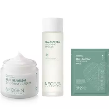 Neogen Dermalogy Real Heartleaf Успокаивающий крем и набор эссенций + бесплатная успокаивающая маска
