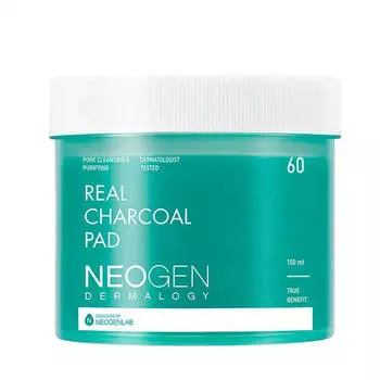 Neogen Real Charcoal Pad 60pads (Pore Cleansing&Purifying) AUTHENTIC STORE