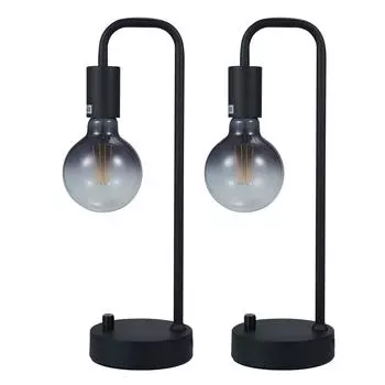 Neoglint 2 комплекта настольных ламп промышленного назначения, регулируемая приставная лампа с градиентной черной светодиодной лампой Art, модер