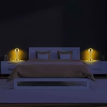 Металлическая настольная лампа в стиле ретро, светодиодная настольная лампа с сенсорным управлением, беспроводная прикроватная тумбочка, лампа 3 золотой