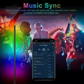 Neoglint Smart LED Corner Lamp RGB Atmosphere Напольный светильник Съемный угловой светильник Управление через приложение Пульт дистанционного управления черный белый