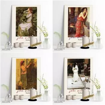Неоклассическая выставка Джона Уильяма Уотерхауса, музейный плакат Thisbe, романтический принт, настенная наклейка 21cm30cm NoFrame