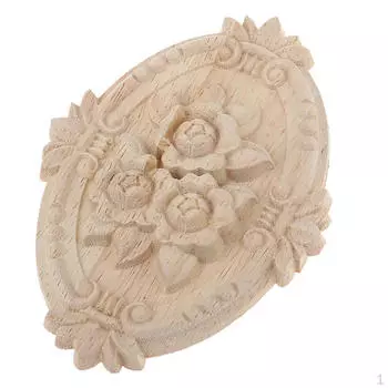 Неокрашенная деревянная аппликация-накладка Европейские украшения для мебели Поделки - Дерево, 13x9см