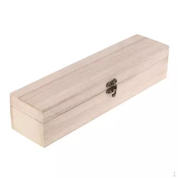 Неокрашенная деревянная шкатулка для хранения украшений с откидной крышкой для детских игрушек и поделок