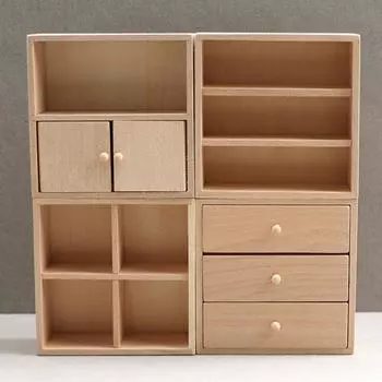 Неокрашенный компактный прочный гладкий искусственный мини-шкаф с открывающимся ящиком B