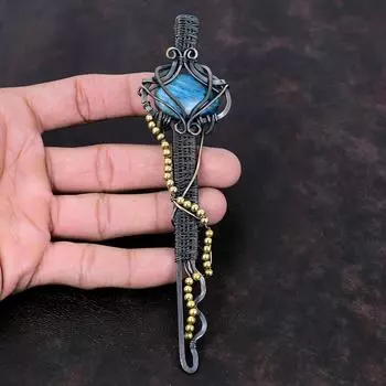 Neon Apatite Pendant Copper Wire Wrapped Pendant Gemstone Pendant Neon Apatite Jewelry Key Pendant Handmade Copper Wire Jewelry Gift For Mom