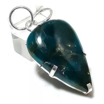 Neon Blue Apatite Gemstone 925 Sterling Silver Jewelry Pendant 1.97 n6O97
