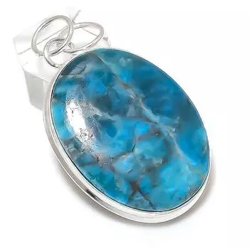 Neon Blue Apatite Gemstone 925 Sterling Silver Jewelry Pendant 2.17 S3B08