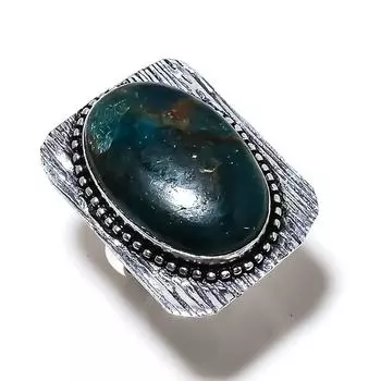 Neon Blue Apatite Gemstone Handmade 925 Sterling Silver Jewelry Ring Size 9 r8A17