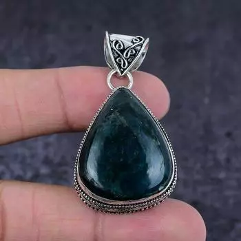 Neon Blue Apatite Gemstone Handmade 925 Sterling Silver Gift Pendant 1.97 Q2w97