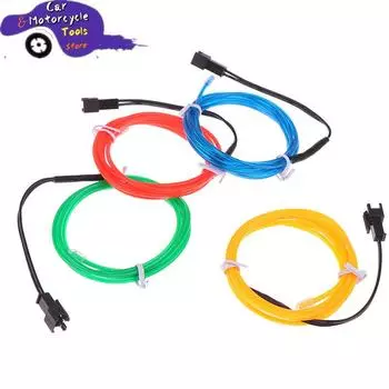 Neon Light Colorful 1M Car Lights Dance Party Decor Light Neon LED Lamp Flexible EL Wire Rope Tube Waterproof LED Strip