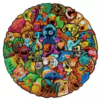 Неон от Doodle Stickers Продажа Персонализированные Декоративные Автомобильные Водонепроницаемые Мультяшные Наклейки 50 шт. One Size