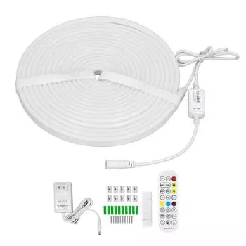 Неоновая гирлянда 20 футов 6 м Bluetooth RGB светодиодная лента DC24V питание музыка синхронизация приложение пульт дистанционного управления для Индии