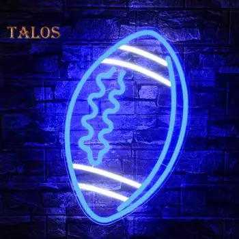 Неоновая лампа в форме футбольного мяча, супер яркая, энергосберегающая, с питанием от USB, неоновая светодиодная вывеска для регби, украшение на стену rugby