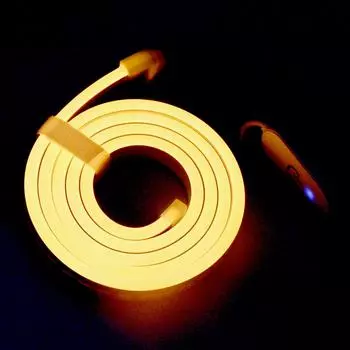 Неоновая светодиодная лента, гибкая сенсорная неоновая USB-силиконовая мягкая водонепроницаемая световая панель для улицы, спальни, декоративная 5m