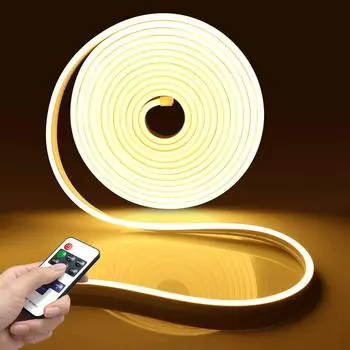 Неоновая светодиодная лента с вилкой европейского стандарта, 12 В, с радиочастотным регулируемым пультом дистанционного управления, 1 м/2 м/3 м/4 м/5 м, неоновая светодиодная лента для кухни, подсветка, декоративное освещение 1m белый