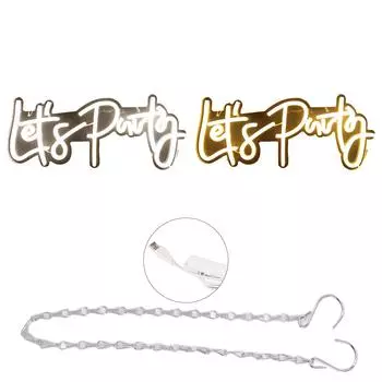 Неоновая вывеска для вечеринки с питанием от USB, высокопрозрачная акриловая подложка, светодиодная неоновая вывеска для спальни Warm White