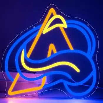 Неоновая вывеска хоккейная, логотип AvalanchTeam, светодиодная вывеска хоккейная, спортивный неоновый свет для декора стен, декор хоккейного клуба для мальчиков