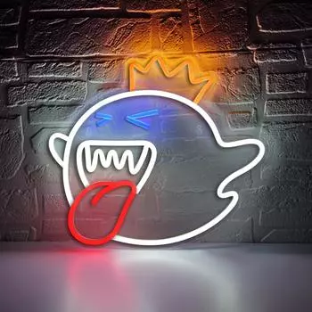 Неоновая вывеска с рисунком из мультфильма Регулируемая яркость Светодиодная подсветка Настенное украшение Освещение атмосферы Питание от USB