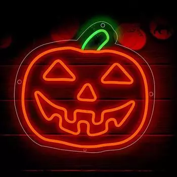 Неоновая вывеска «Тыква на Хэллоуин» Акриловая светодиодная вывеска «Тыква» Настенный светильник