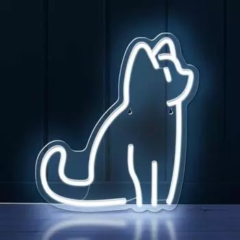 Неоновая вывеска в виде кошки, светодиодная неоновая вывеска в виде кошки, настенное художественное украшение в форме животного G