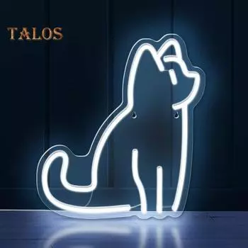 Неоновая вывеска в виде кошки, светодиодная неоновая лампа в форме животного, настенное художественное украшение для детской комнаты, спальни, гостиной, бара, декор G