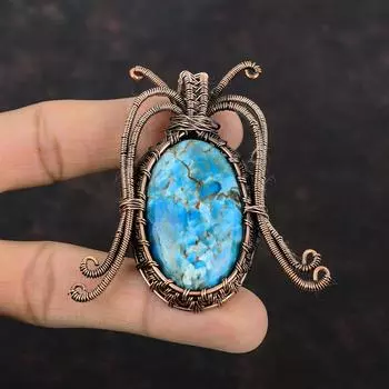 Неоново-апатитовый медный кулон, кулон в проволочной обертке, ювелирные изделия из натурального драгоценного камня, медная проволока, ювелирные изделия ручной работы, стильный кулон, подарок для мамы