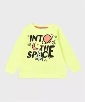 Неоново-желтый свитшот для девочки