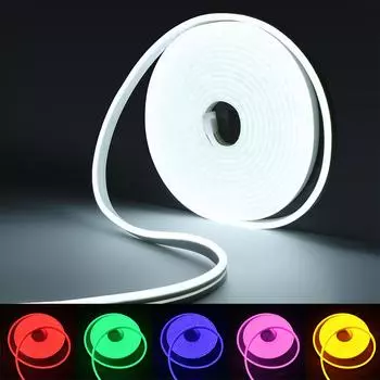 Неоновые лампы постоянного тока 12 В, светодиодные ленты SMD 2835 120 светодиодов/м, неоновая вывеска, водонепроницаемая силиконовая веревка, гибкая лампа, украшение для домашней подсветки 1m красный