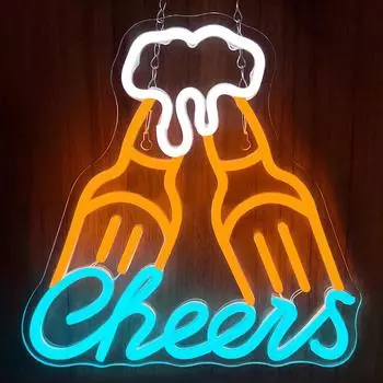 Неоновые вывески Cheers, светодиодные неоновые вывески, неоновые вывески Cheers, настенный декор с питанием от USB для вечеринки в комнате для мальчиков-подростков Other