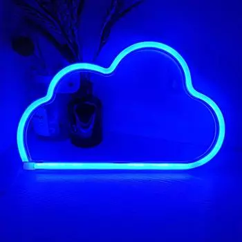 Неоновые вывески Cloud с основанием, светодиодная подсветка, теплый/RGB настенный светильник для Хэллоуина, Рождества, дня рождения, вечеринки, украшения дома